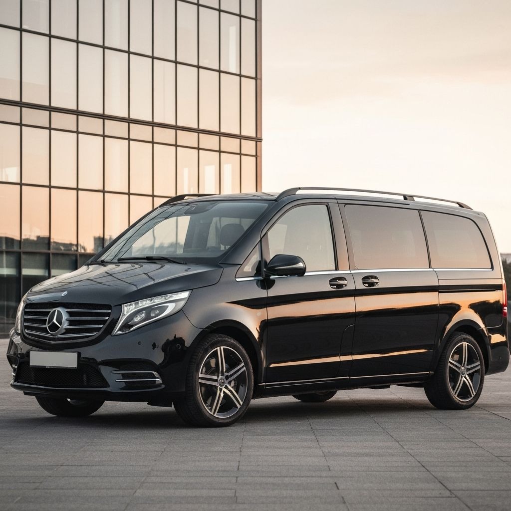 Silver Mercedes V-Class minivan for group luxury transfers and family day trips in Croatia